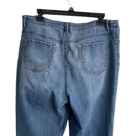 Gloria Vanderbilt Amanda Womens Blue Jeans Sz 16 Stretch - Picture 2 of 7